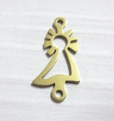 Conector Acero inoxidable dorado Virgen del Pilar. Tamao 27x13mm. Agujero 1,5mm