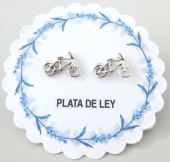 Pendientes plata de ley bicicleta 8x11mm.