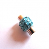 Cierres magneticos strass aquamarine 15x11mm. Agujero 5mm