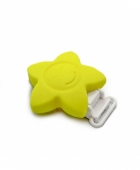Pinza chupetero estrella silicona 6,3cm x  5,4cm x 2cm. Pinza de plstico. Certificado