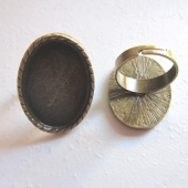 Base anillo bronce antiguo interior 30x20mm