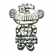 Colgante zamak Lolita flamenca 38 mm. Zamak bao de plata