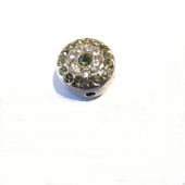 1 unidad. Abalorios strass 10x6mm. Pase 1,5mm. olivine