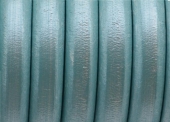 20 cm. Cordn de cuero regaliz 10x6mm verde mar metal. (Calidad superior)