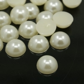 20 unidades. Cabuchon acrlico perla blanca 10mm.