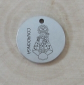 Colgante acero inoxidable Virgen de Covadonga. (Tamao 18 a 30mm)
