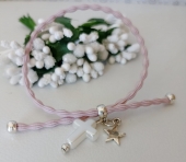 50 unid. Pulsera el�stica ajustable con cruz acr�lica y  abalorios de metal. (Incluye tarjeta de agradecimiento) (Plazo 10 d�as)