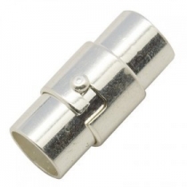 1 unidad.Cierres magneticos tubo plateado con tope seguridad 20x5mm. Agujero interior 4mm