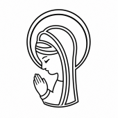 Corte y grabado de Virgen 16cms y nombre Esther 20cms