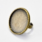 Base anillo ajustable oval 20mm bronce antiguo