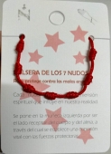 Pulsera 7 nudos roja ajustable.