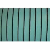 20 cms. Cuero plano 5x1,5mm. verde mar borde negro. Calidad superior