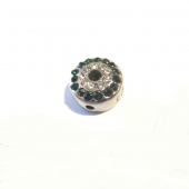 1 unidad. Abalorios strass 10x6mm. Pase 1,5mm. esmeralda