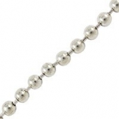 20 cms. Cadena de bolas 6mm. Zamak bao de plata