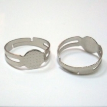 50 Unidades. Bases anillo ajustable 17mm color platino con base 8mm