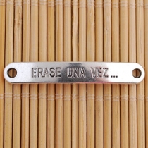 5 Unidades. Conector metlico plata vieja erase una vez 44x7mm