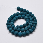 63 unidades. Abalorio lava porosa bola 6mm. Agujero 1mm. Verde mar